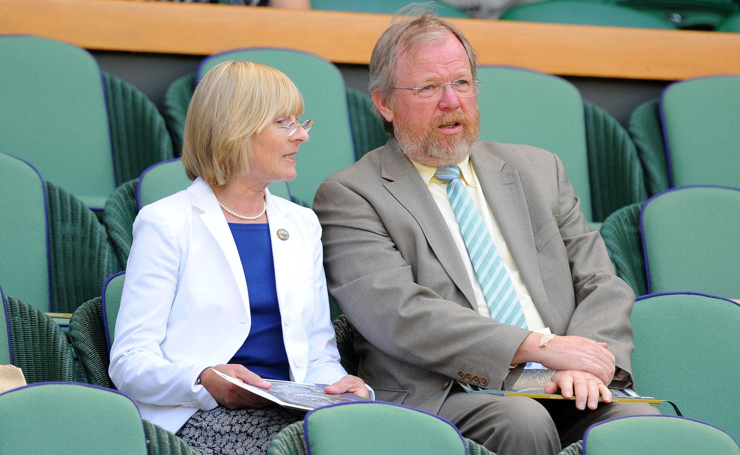 Bill and Cynthia Bryson in the Royal Box on Centre Court for the Ladies' Singles Final during day twelve of the Wimbledon Championships at The All England Lawn Tennis and Croquet Club, Wimbledon.
