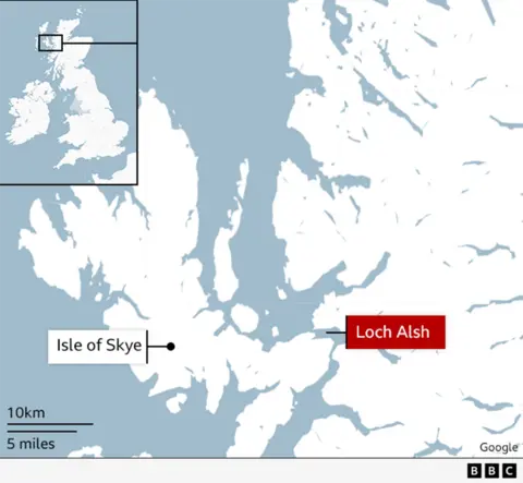 A map of Scotland which shows Isle of Skye and Loch Alsh