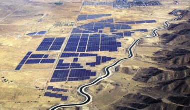 Vast solar panels cover China’s desert