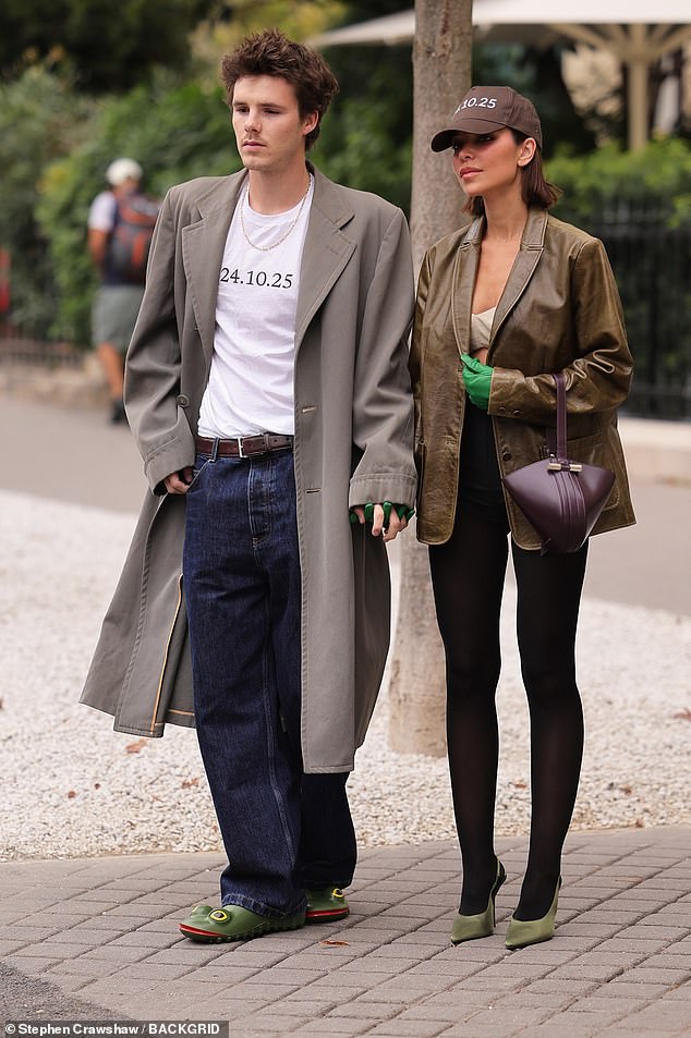 Cruz Beckham and girlfriend Jackie Apostel in Paris before Victoria's show