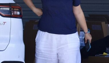 Karlene Chandler won a landmark case against Westpac after the bank refused to let her work from home five days a week. She is pictured on Friday after picking her children up from school