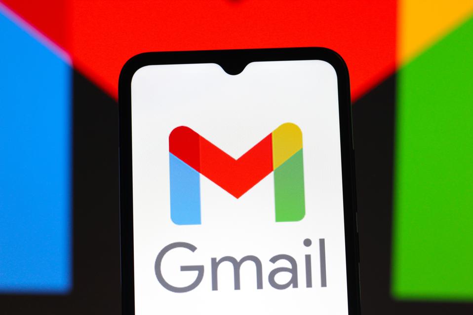 Gmail logo is seen displayed on a smartphone.