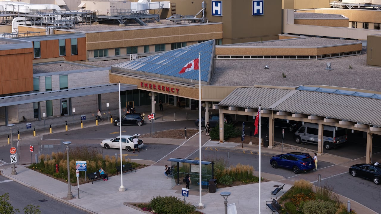 The entrance to an emergency room
