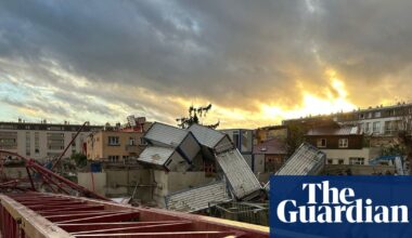 One dead after rare tornado topples construction cranes near Paris | Tornadoes