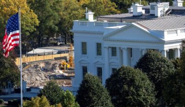 Scene of rubble after Trump has East Wing demolished