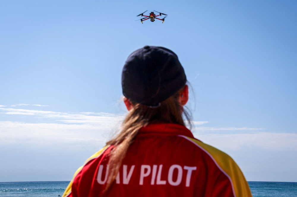 Above Sydney's beaches, drones seek one of the world's deadliest predators, scanning for the flick of a tail, the swish of a fin or a shadow slipping through the swell. — AFP pic