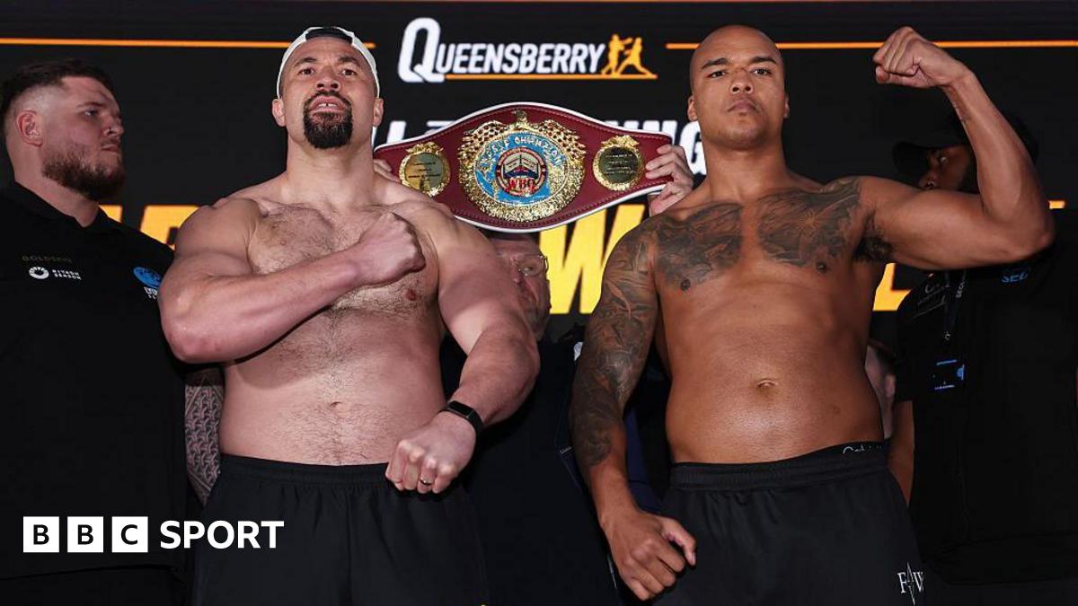 Joseph Parker and Fabio Wardley weigh-in in London