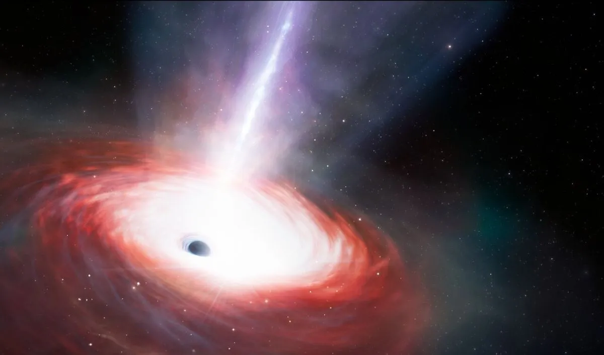 Artist's depiction of a quasar with a superfast outflow. Credit - NOIRLab/NSF/AURA/J. da Silva/M. Zamani