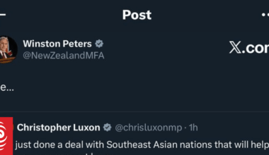'We...': Winston Peters' account corrects Christopher Luxon's tweet about trade deal