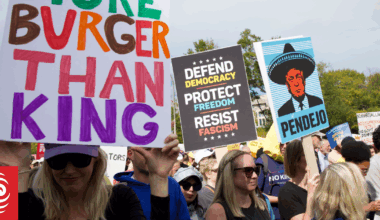 Protesters out in force for anti-Trump 'No Kings' rallies across US