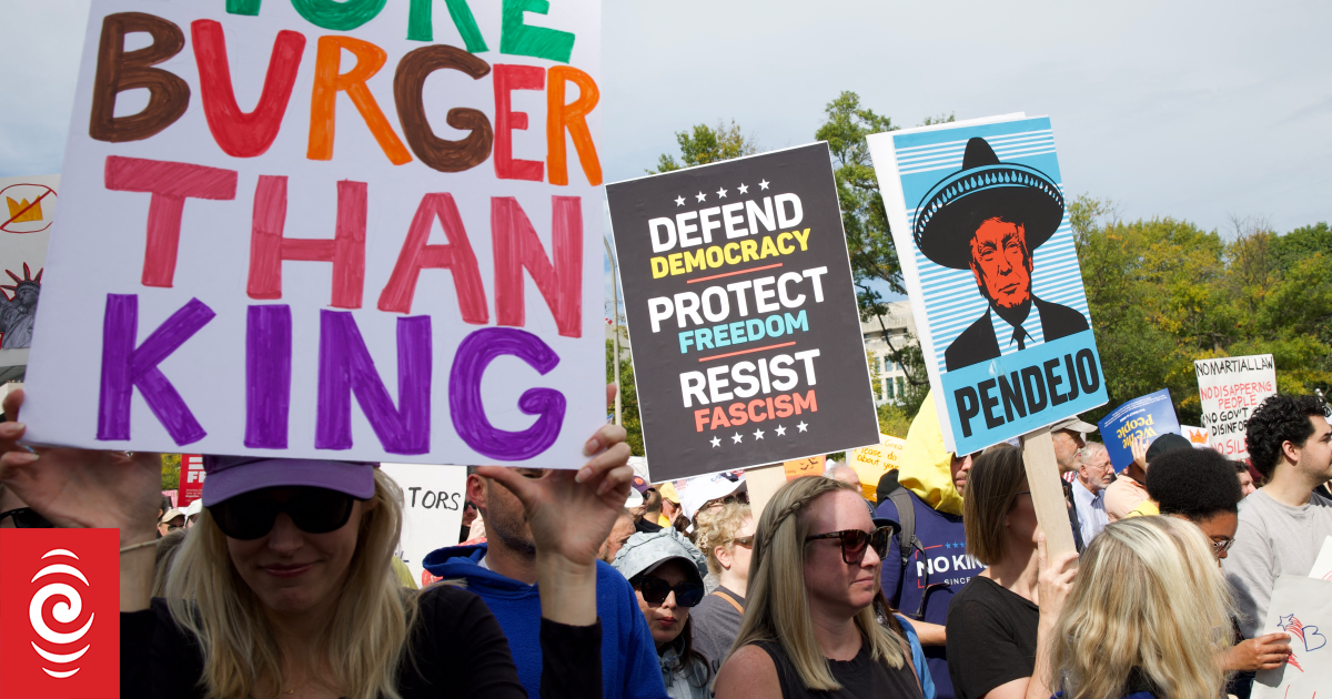 Protesters out in force for anti-Trump 'No Kings' rallies across US