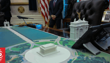 Arc de Trump? New monument model sits on US president's desk