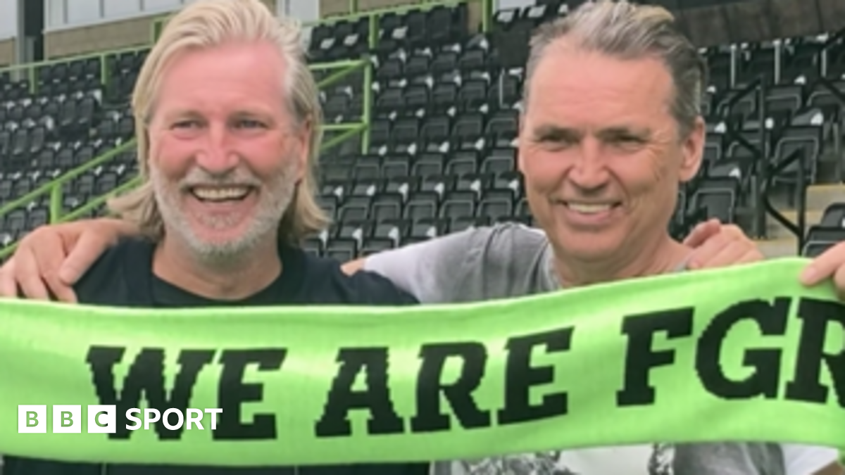 Forest Green Rovers boss Robbie Savage (left) with club owner Dale Vince.