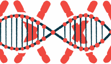 An image of the double helix is superimposed over a set of chromosomes.
