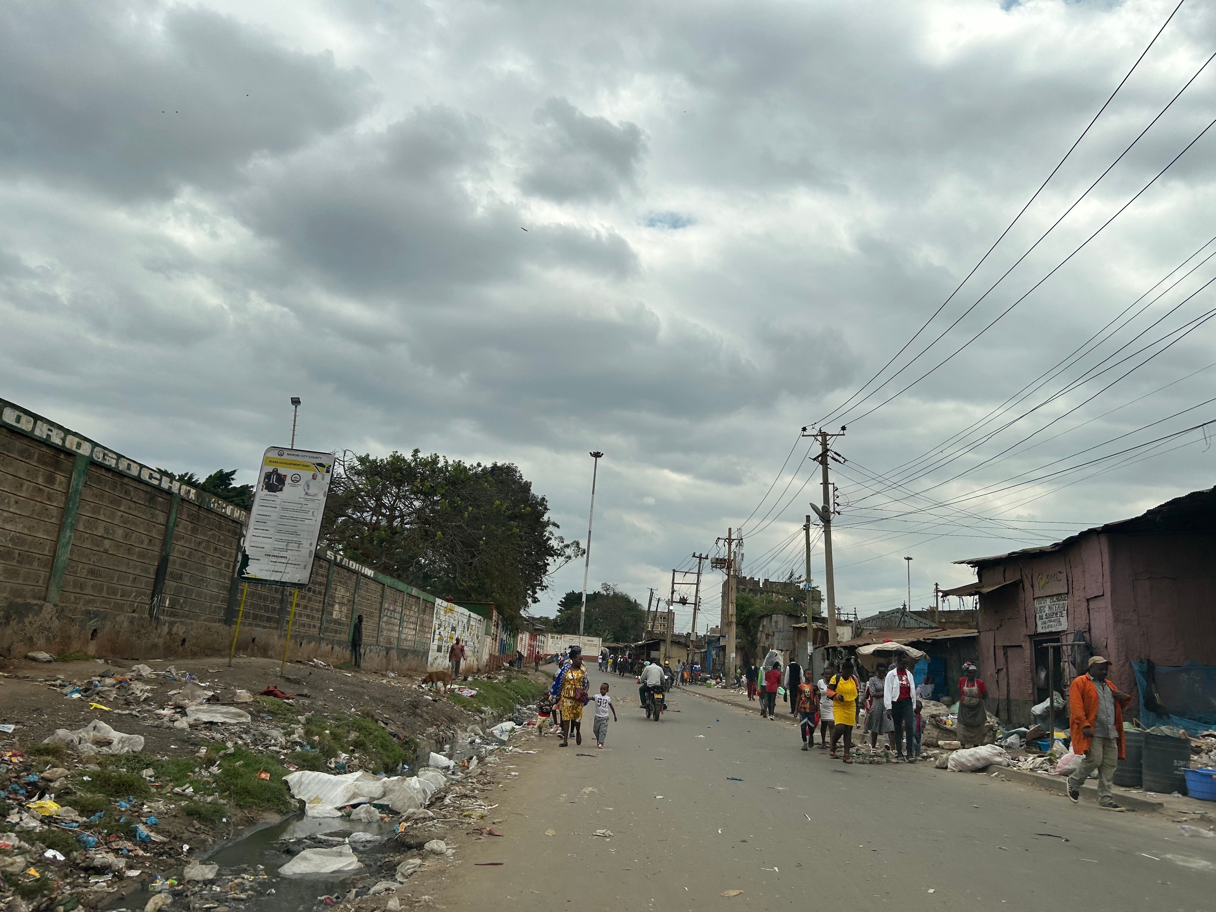 The informal settlement of Korogocho, where crime and social problems including alcoholism and glue-sniffing is rife