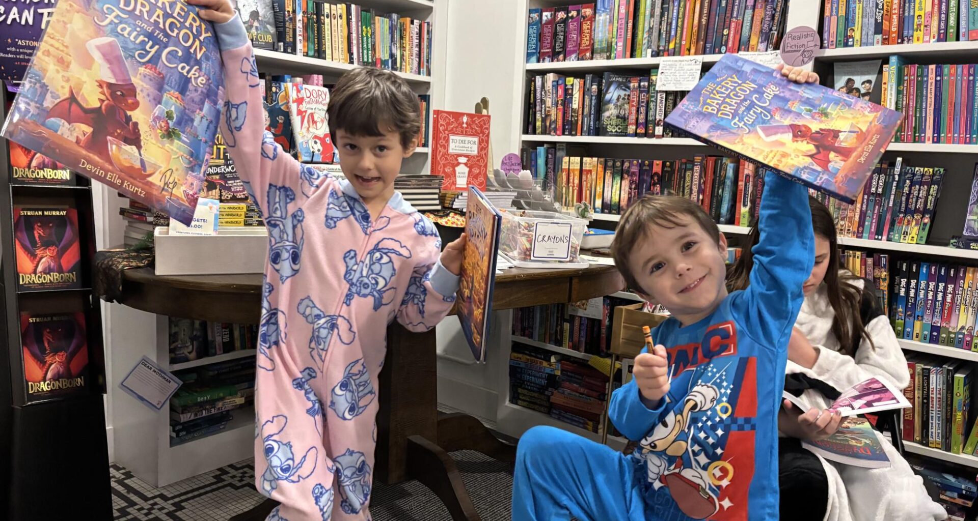 Booked pajama party for children’s book ‘The Bakery Dragon and the Fairy Cake’