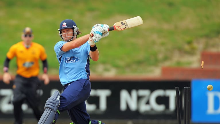 Auckland's Lou Vincent gets cleanbowled by Harry Boam for 112. One Day cricket - Wellington Firebirds v Auckland Aces at Allied Nationwide Finance Basin Reserve, Wellington on Wednesday, 2 February 2011