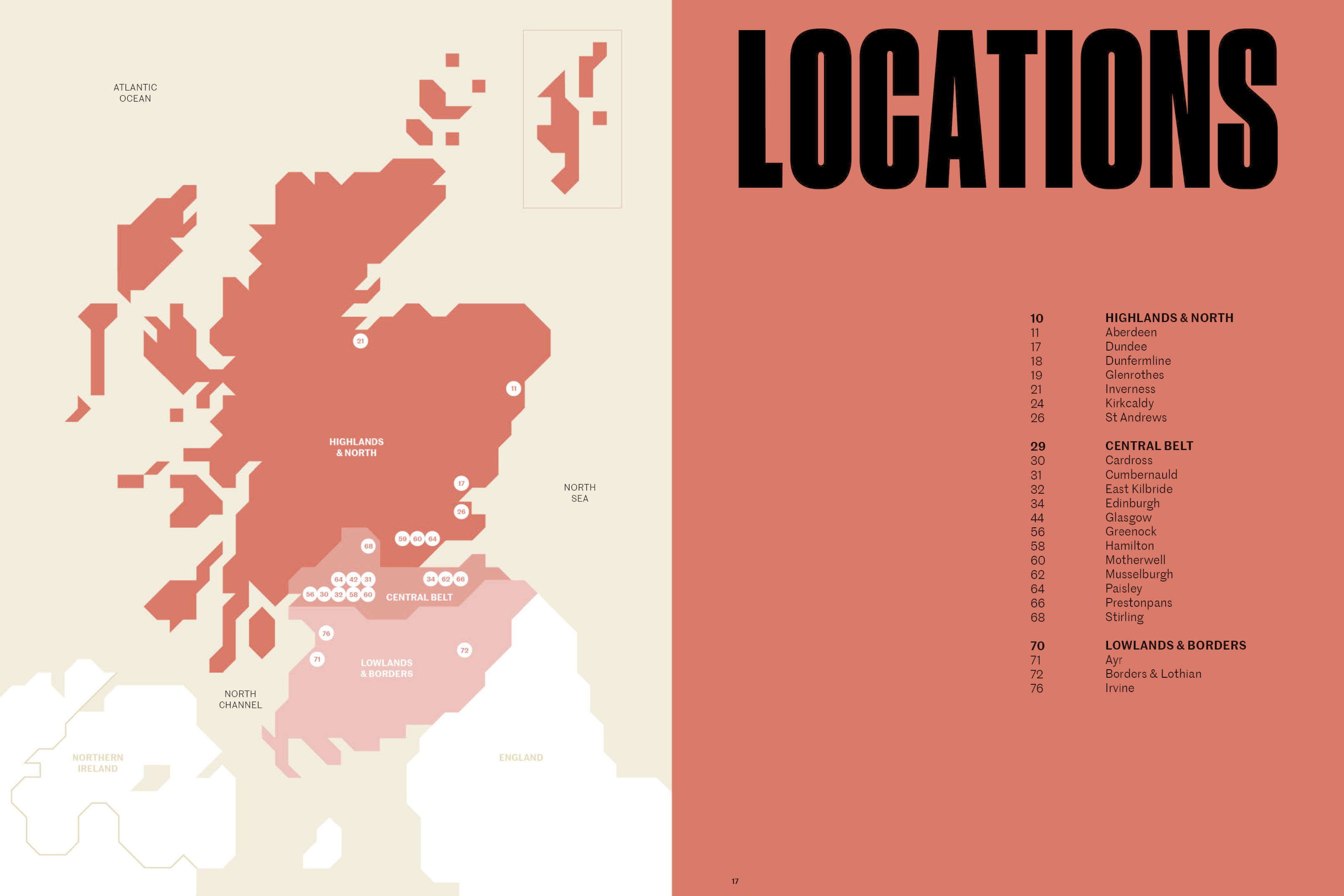 A map of Brutal Scotland