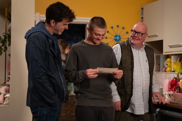 Dylan is chuffed with Paddy's gift