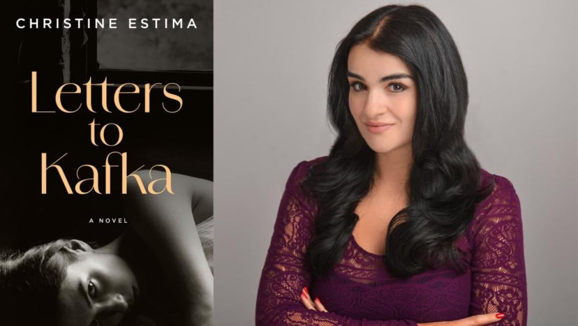 A book cover of a woman lying down in black and white. A headshot of a woman with long black hair.