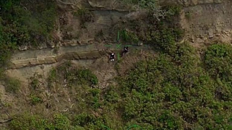 Two teenagers were located 20 metres form the top of the cliff and around 50m from the beach below.