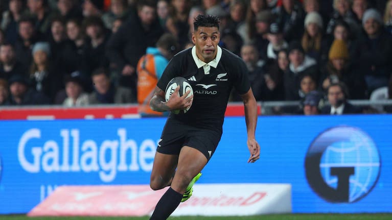 Rieko Ioane in action against France in Dunedin.