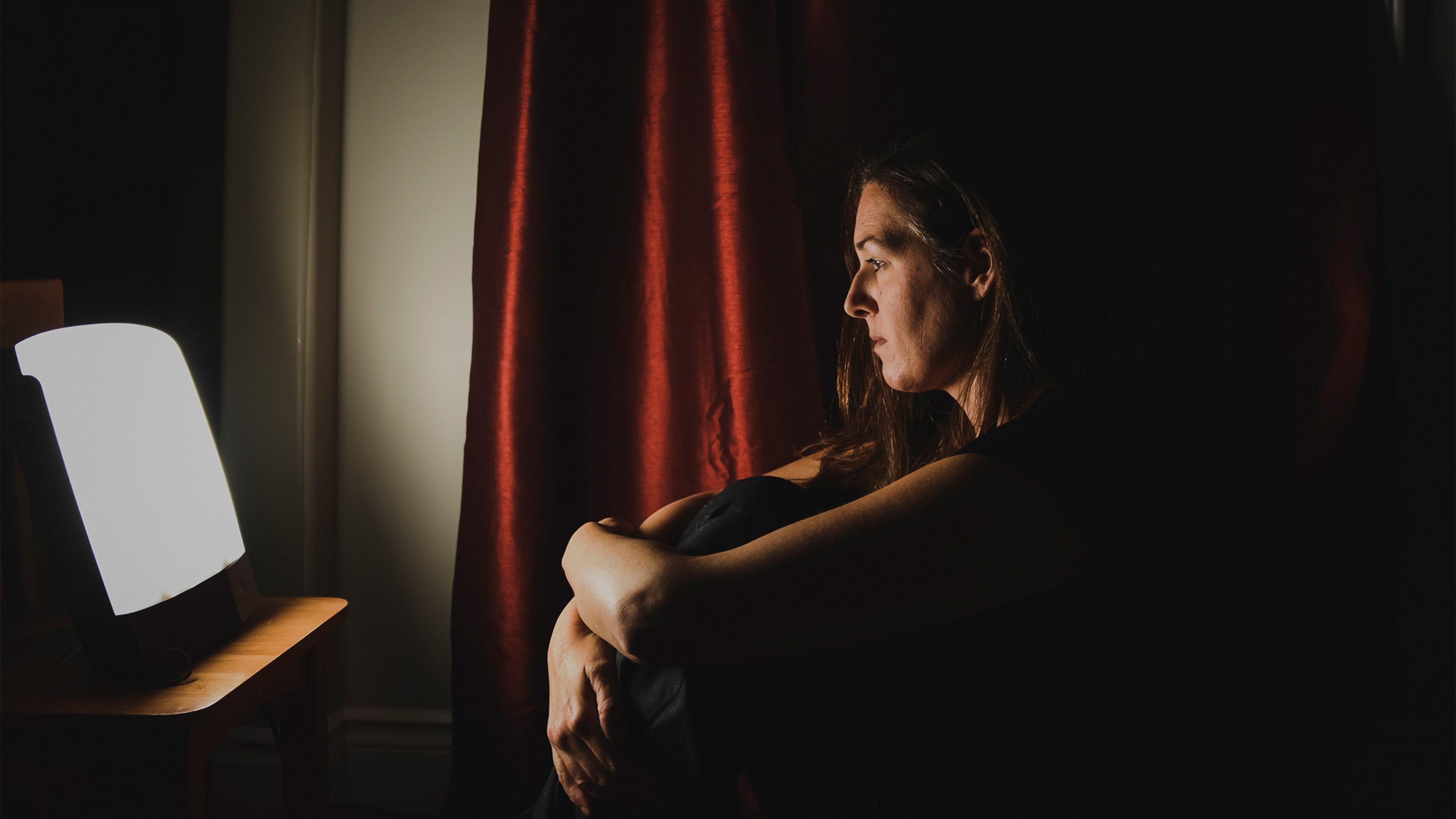sad light and person