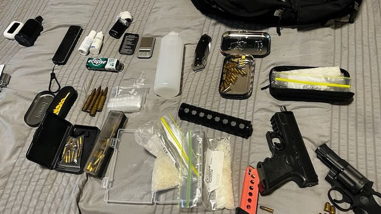 Some of the guns seized by police.