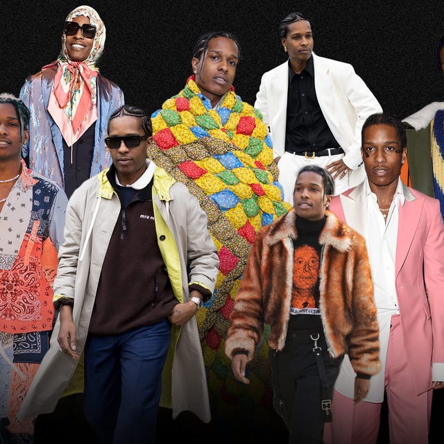 a collage of a$ap rocky's best looks. a collage of a$ap rocky's best looks.