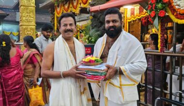 Major Ravi at the pooja ceremony of the film. Photo: Special arrangement