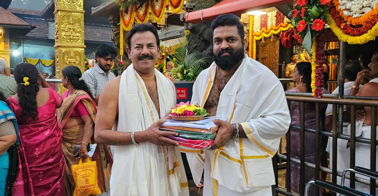 Major Ravi at the pooja ceremony of the film. Photo: Special arrangement