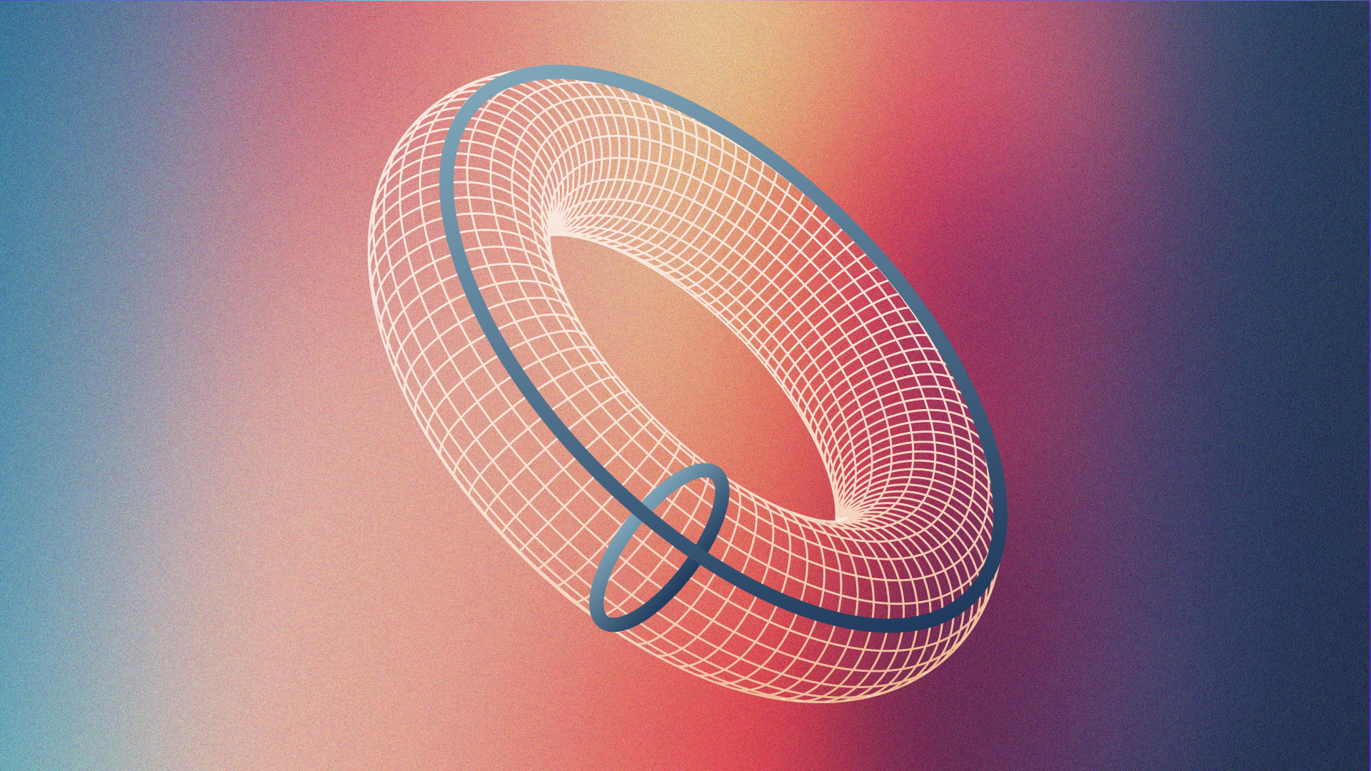 An illustration of a donut shape with loops around its surface