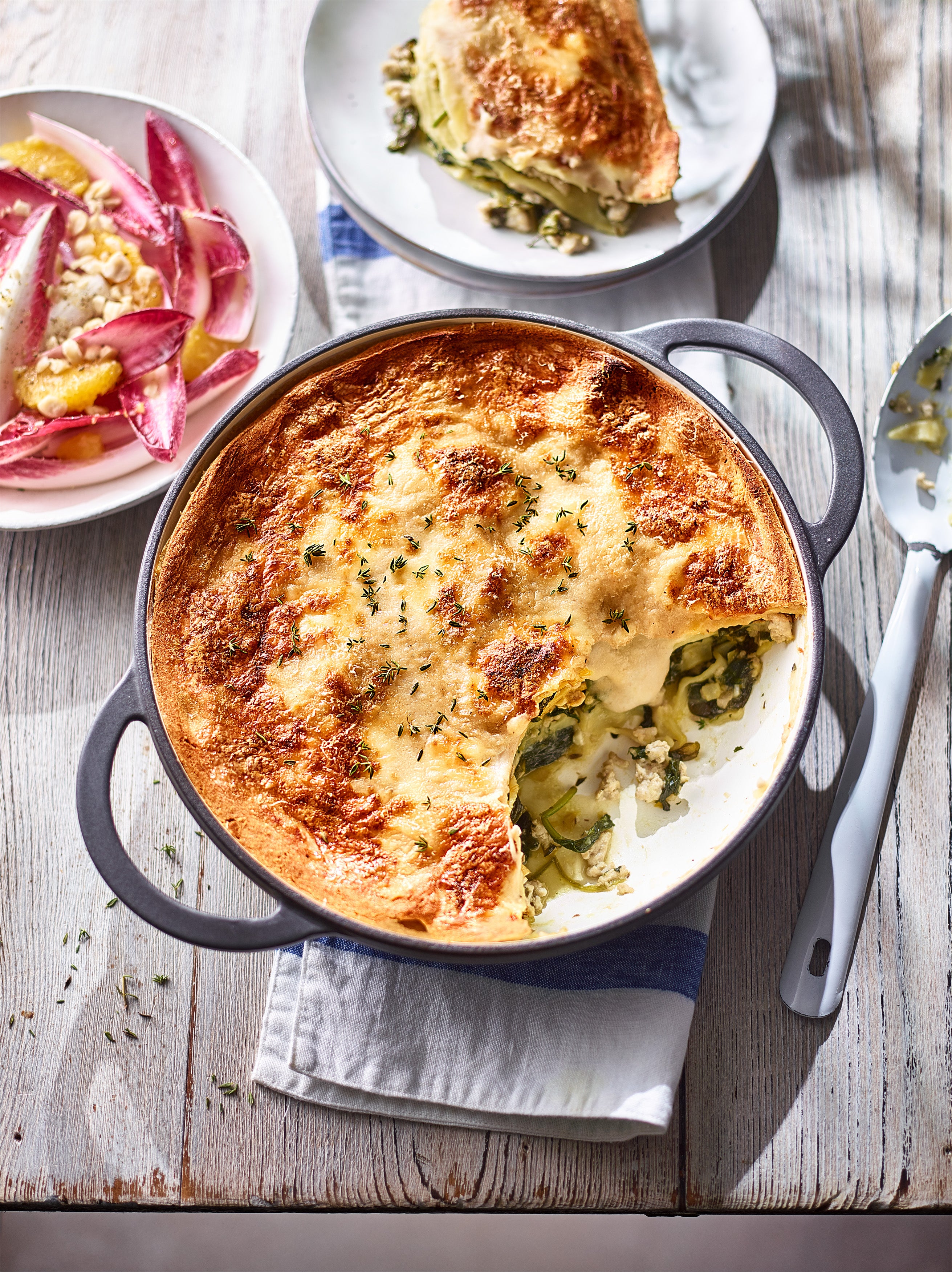 Lasagne night, upgraded – a creamy bean béchamel adds extra fibre without any fuss
