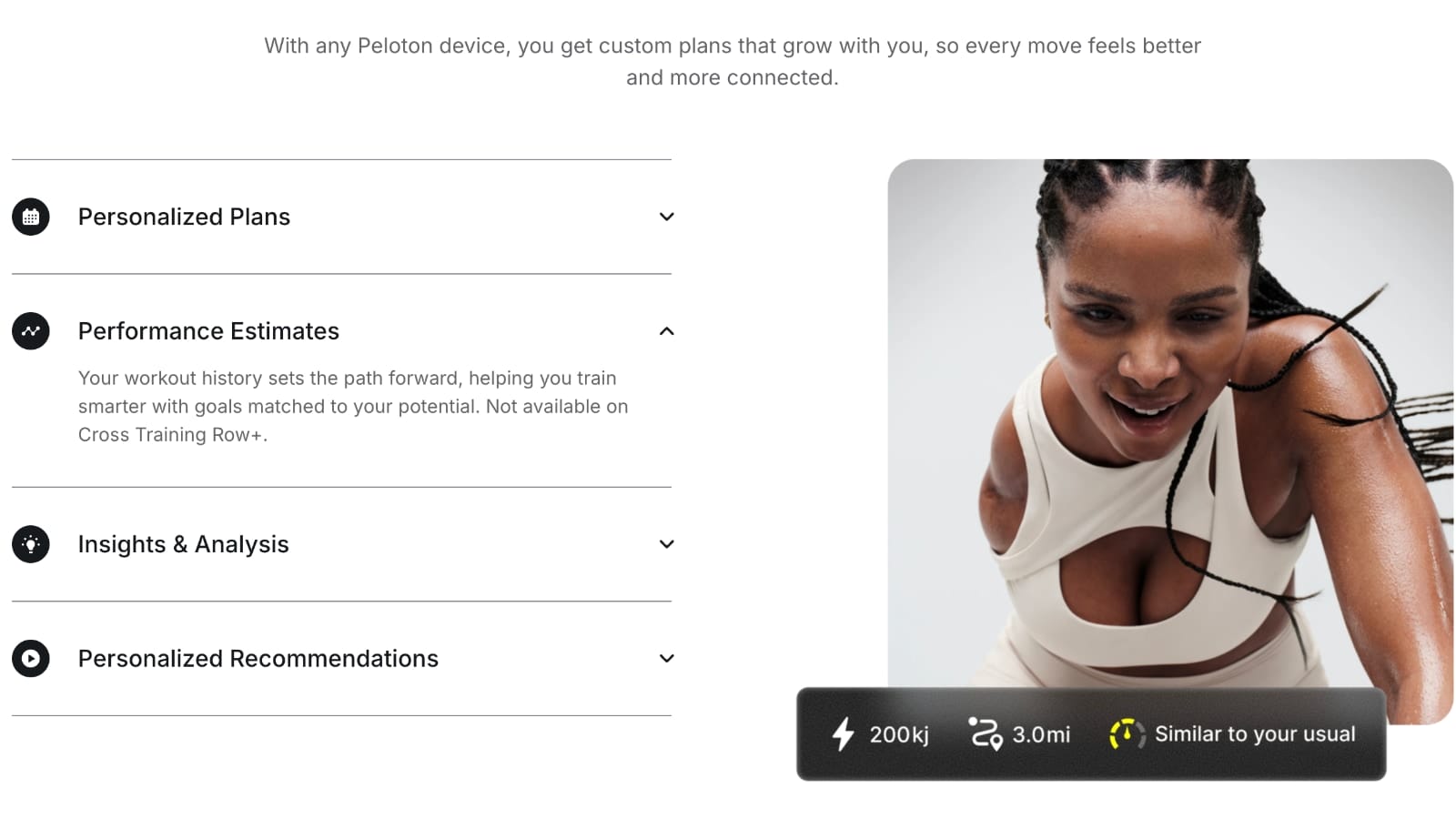 Cardio Performance Estimates: Peloton IQ Feature (on both Original & Cross Training Bikes & Treads)