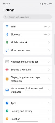 Settings menu - Iqoo 15 review