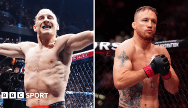 A split picture of Paddy Pimblett and Justin Gaethje