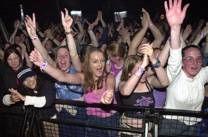 Screaming fans at the Moby concert during the Green Energy festival in Cork IN 2000. Picture:  Richard Mills