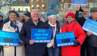 Bank of Ireland retirees stage Cork protest amid calls to review crisis-era pension cutbacks