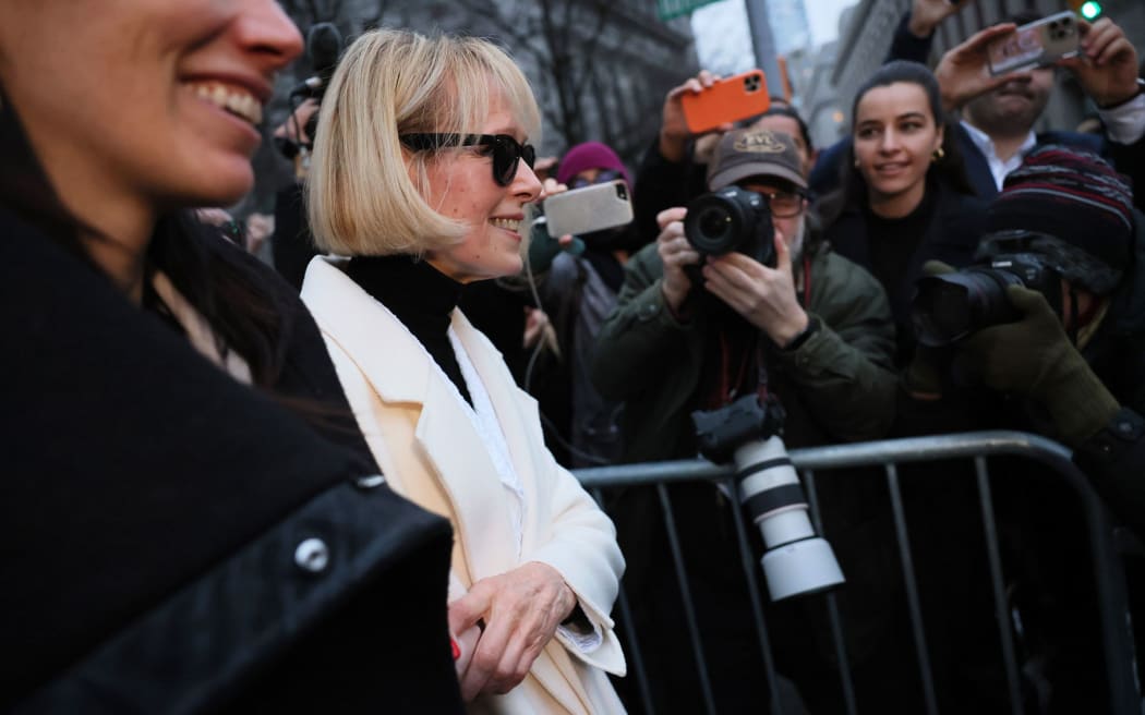 E. Jean Carroll leaves Manhattan Federal Court in New York, following the conclusion of her civil defamation trial against Donald Trump in January 2024.
Mandatory Credit:	Michael M. Santiago/Getty Images/File via CNN Newsource
