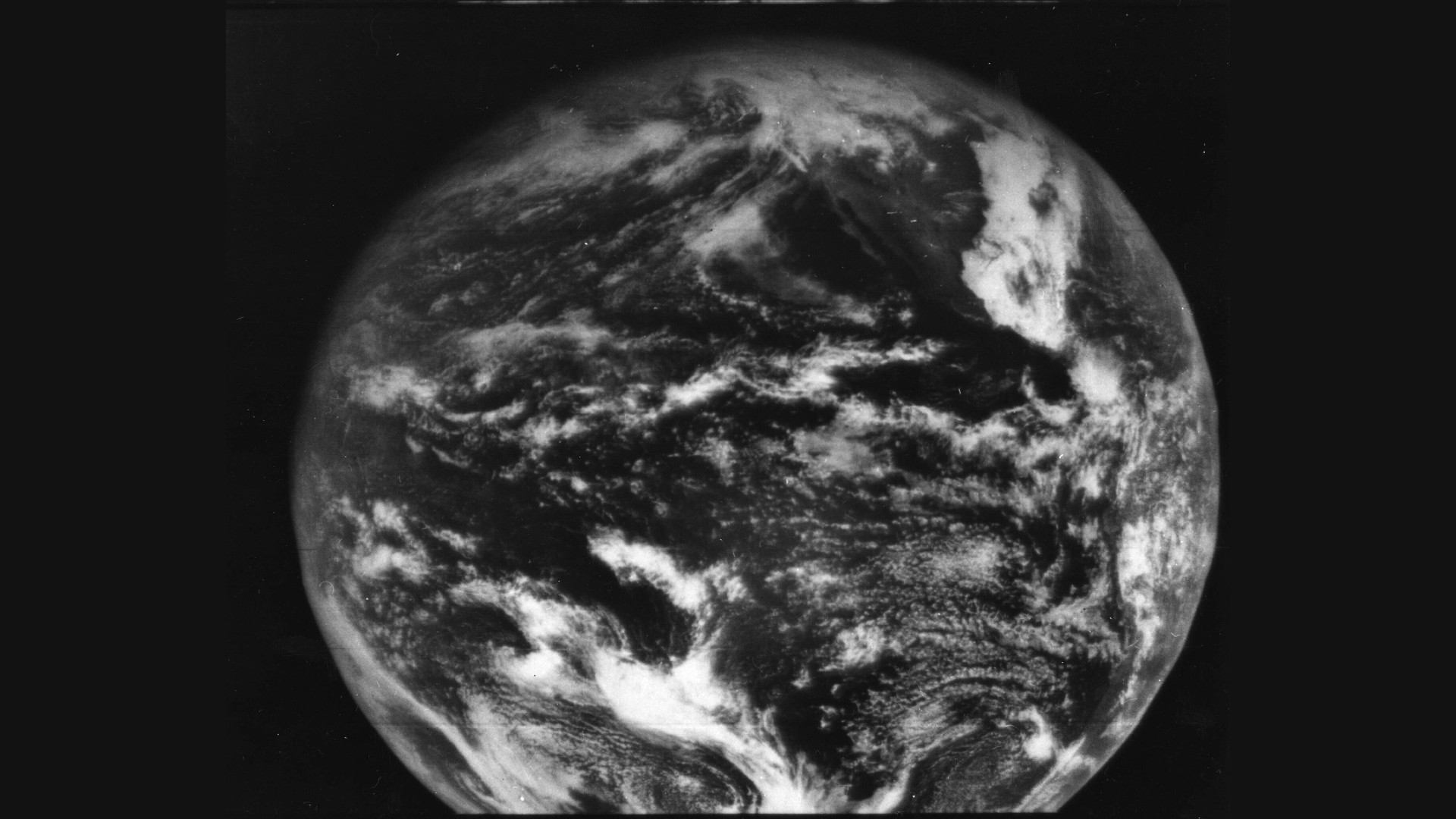 a black-and-white image of earth