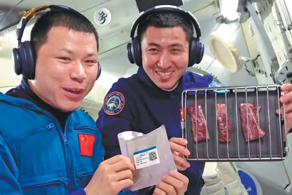 Astronauts savor grilled chicken and beef in space