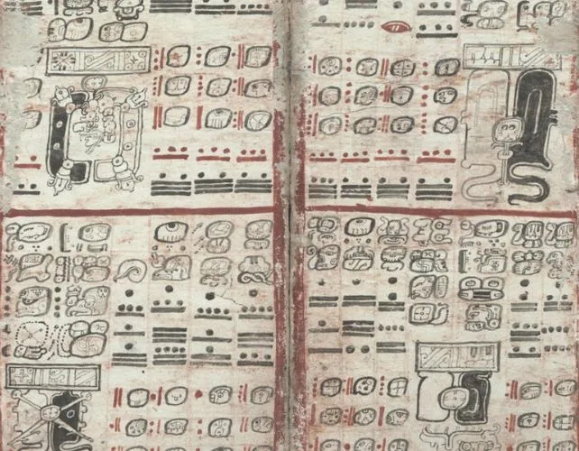 An excerpt of the Dresden Codex relating to eclipse prediction. (<a href="https://commons.wikimedia.org/wiki/File:Dresden_Codex_pp.58-62_78.jpg" rel="nofollow noopener" target="_blank" data-ylk="slk:Wikimedia Commons;elm:context_link;itc:0;sec:content-canvas" class="link ">Wikimedia Commons</a>, public domain)