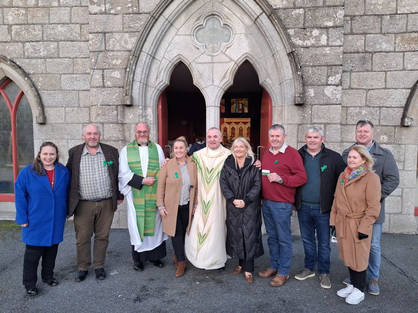 Outside the mass in Ballindaggin.