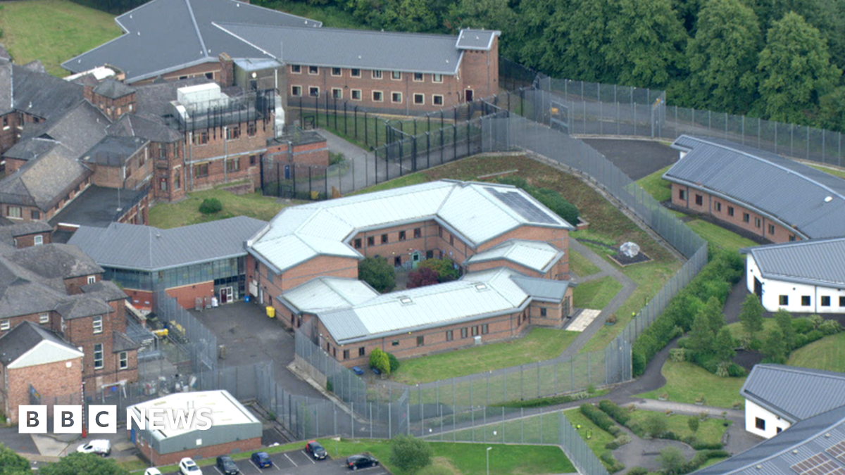 An aerial view of the Edenfield Centre, which comprises of a number of buildings surrounded by a metal fence