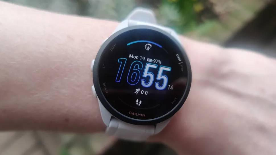 Garmin Forerunner 165 smartwatch worn on the wrist 