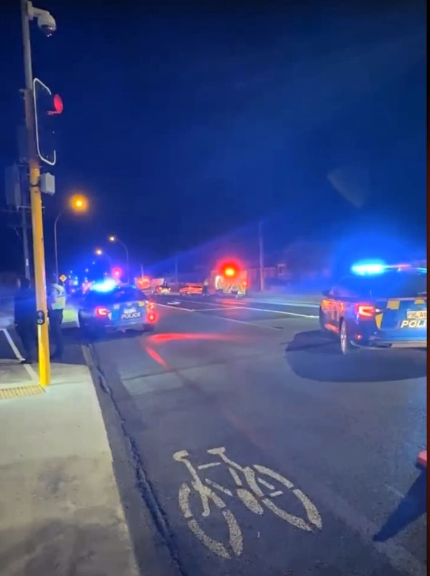 Scene of the crash on Te Ngae Rd on Thursday night.  Photo /  Ritik Aeehi