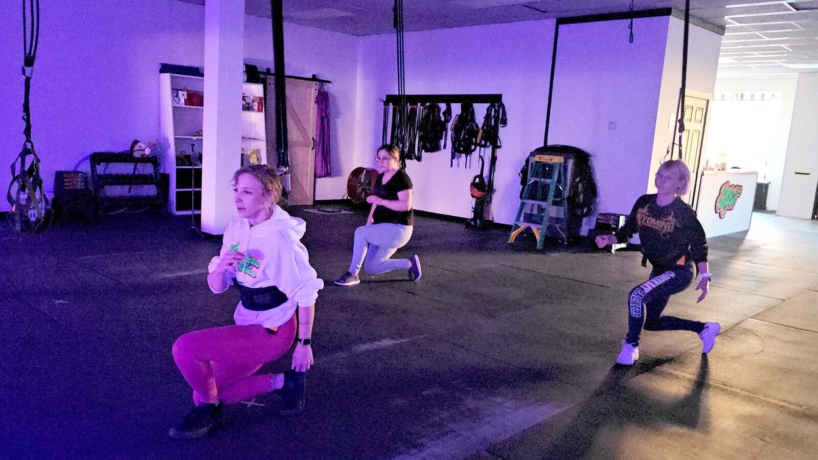 Kayla Gregory leads a class at Ridiculous Bungee Fitness.