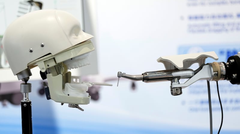 Health care robots are on display at the Robot Mall, world's first embodied intelligent robot 4S store, on August 6, 2025 in Beijing, China. A robot-themed restaurant and the world's first humanoid smart robot 4S store will officially open on Aug 8 in Beijing E-Town, an economic and technological development area in the southeast of the capital, coinciding with the launch of the 2025 World Robot Conference.