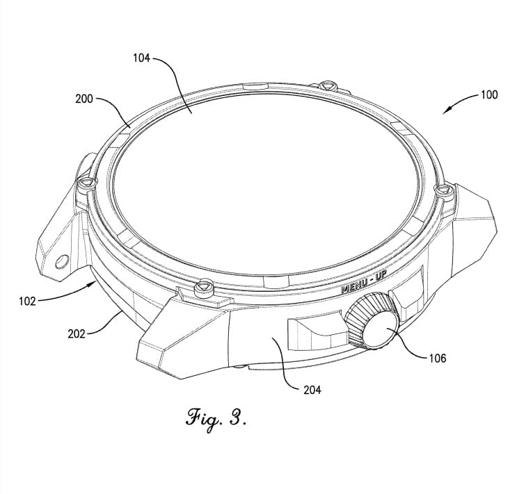 Garmin rotating crown patent