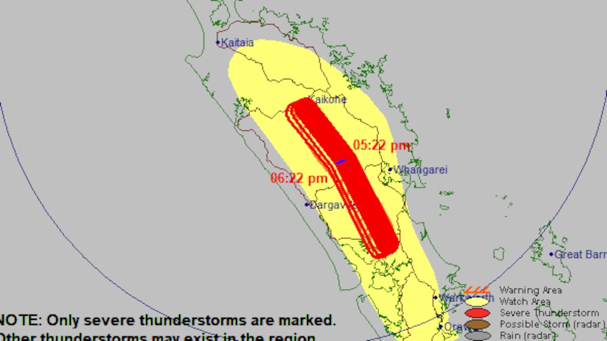 Weather: Severe thunderstorm watch continues across upper North Island